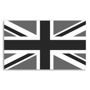 Black and Grey Union Jack Sticker