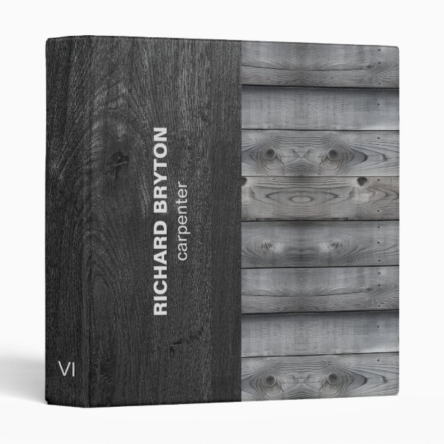Black and Grey Wood Binder (Front/Spine)