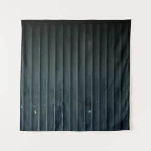 Black and grey wooden door tapestry