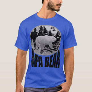 Black and Grey Woodland Papa Bear 1 T-Shirt