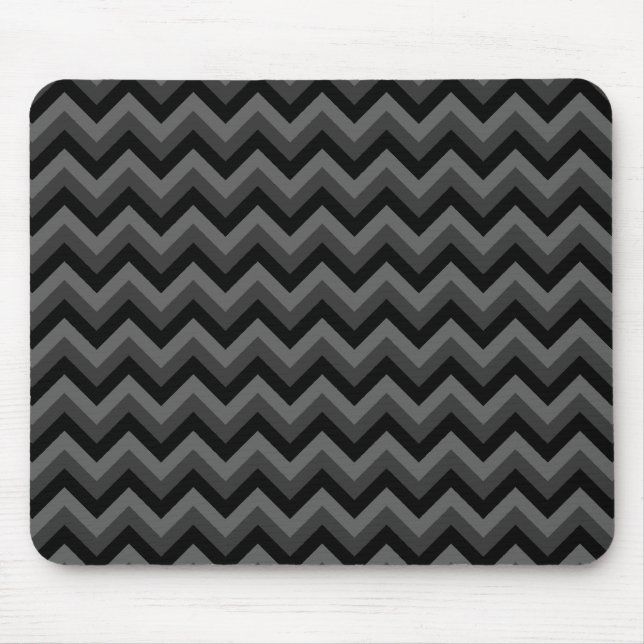 Black and Grey Zig Zag Pattern. Mouse Pad (Front)