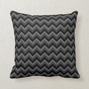 Black and Grey Zig Zag Pattern. Throw Pillow