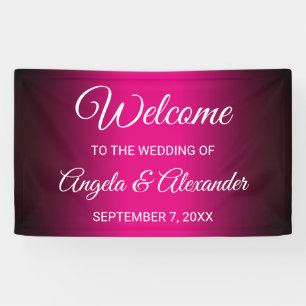 Black and Hot Pink Gradient Wedding Banner