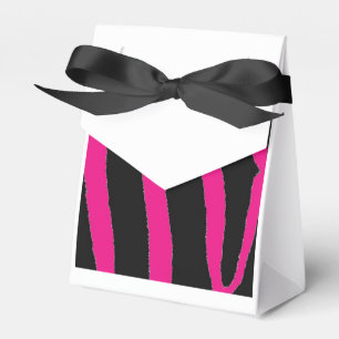 Black and Hot Pink Zebra Pattern Favor Box