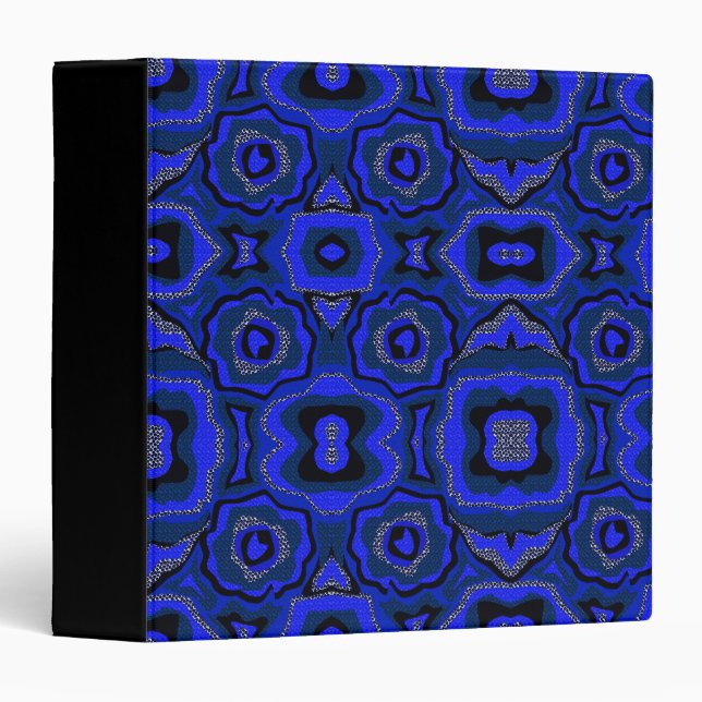 Black and indigo blue abstract pattern. binder (Front/Spine)