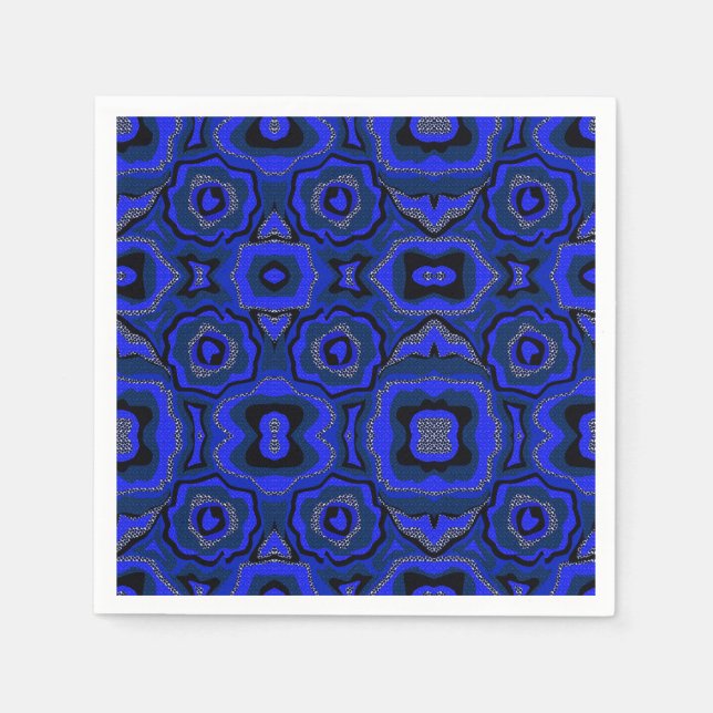 Black and indigo blue abstract pattern. napkin (Front)