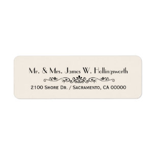 Black and Ivory Custom Return Address
