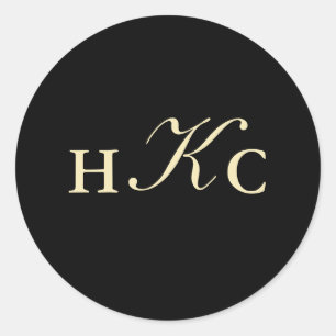 Black and Ivory Monogram Envelope Seal