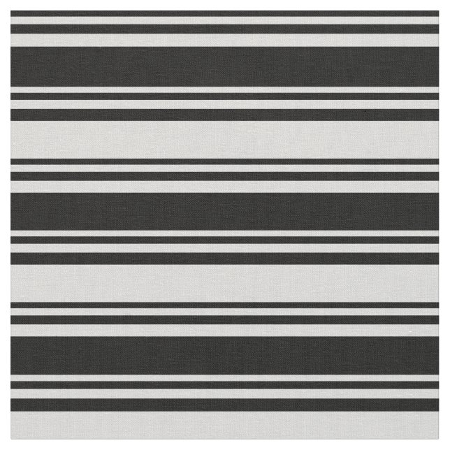 Black and Light Grey Coloured Stripes Pattern Fabric (Close Up)