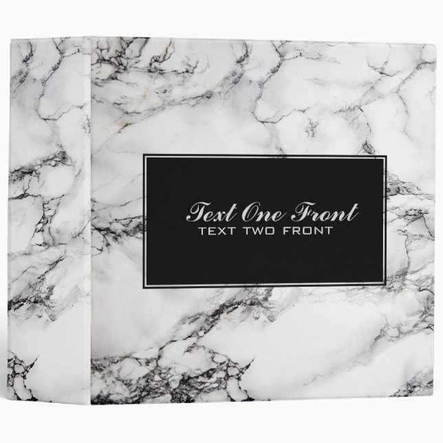 Black And Light Grey Marble Stone Binder (Front/Spine)