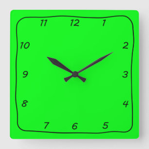 Black and Lime Green Whimsical Simple Clock