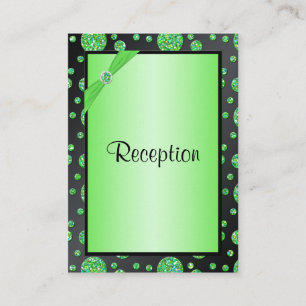 Black and Lime Polka Dots Enclosure Card