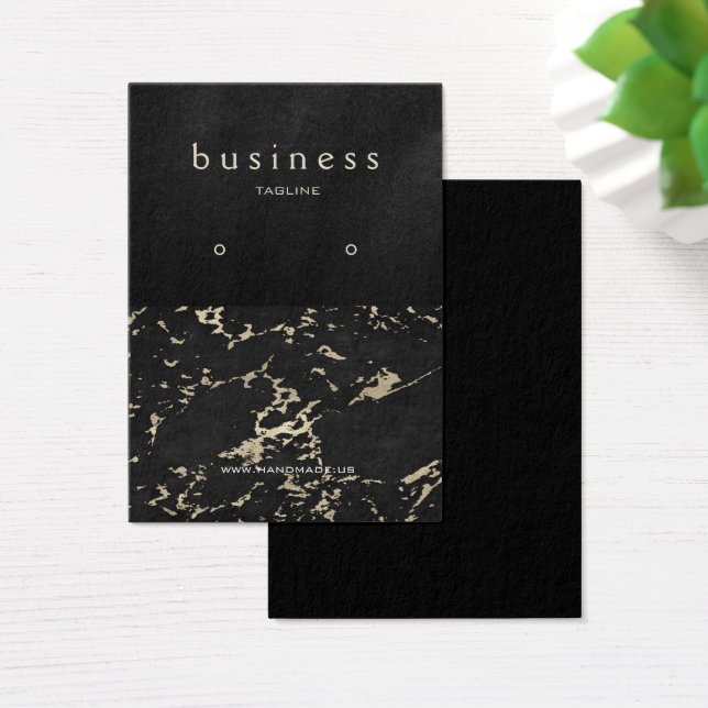 Black and Marble Earring Display (Desk)