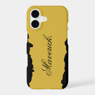 Black and Metallic Gold Stylish Personalized Name