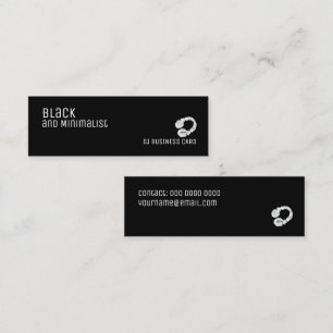 black and minimalist DJ Mini Business Card