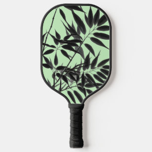 Black and Mint Green Bamboo Plant Pickleball Paddle