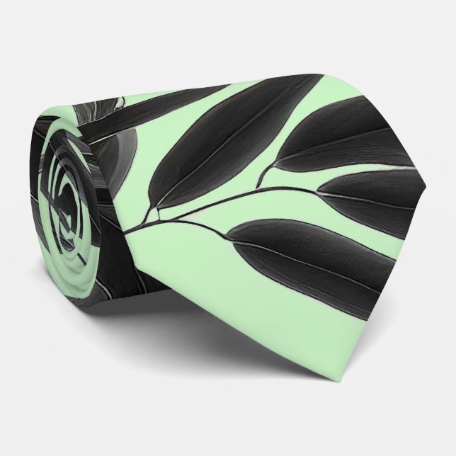 Black and Mint Green Bamboo Plant Tie (Rolled)