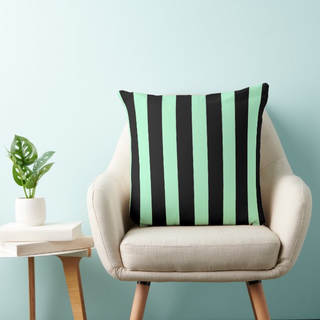 Black and Mint Green Throw Pillow (Chair)