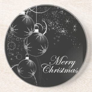 **BLACK AND MODERN CHRISTMAS** SANDSTONE COASTER