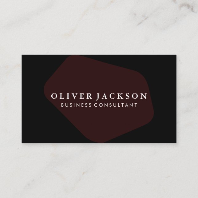 Black and Modern Shape Business Card (Front)
