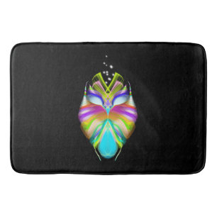 Black and Multicolor Oracle Owl Bath Mat