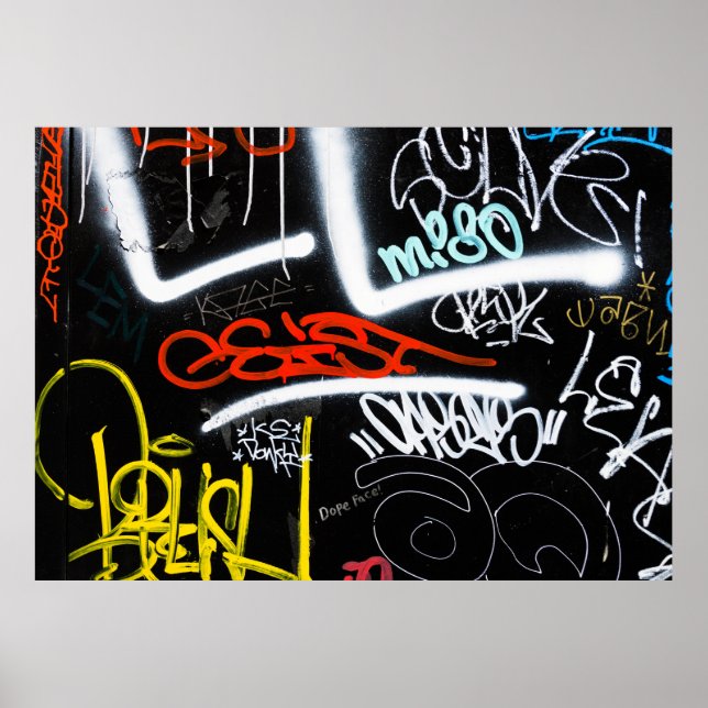 Black and multicolored graffiti art poster (Front)