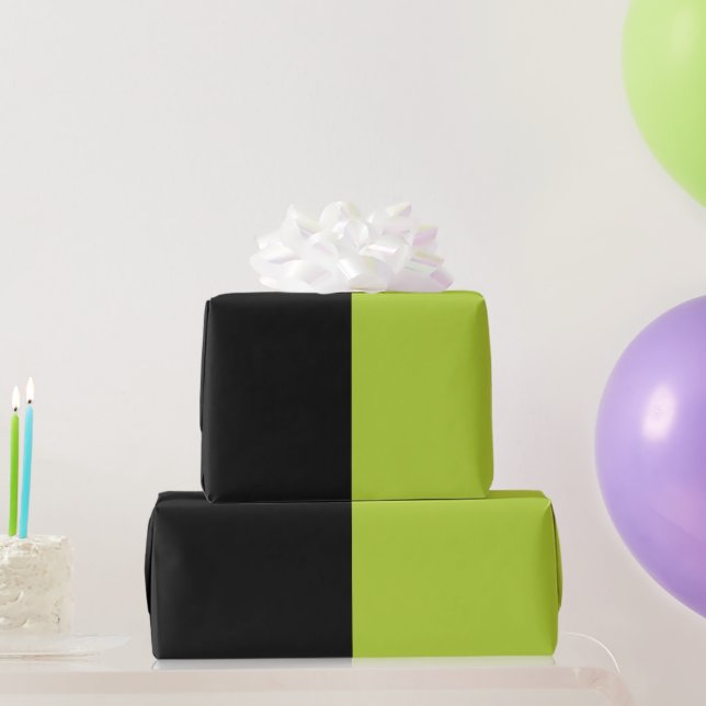 Black and Neon Green Wrapping Paper (Party Gifts)