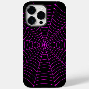 Black and neon pink spider web Halloween pattern Case-Mate iPhone 14 Pro Max Case
