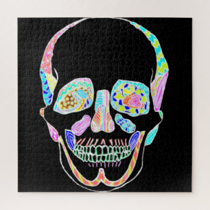 Black and Neon Skull Puzzle