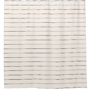 Black and Off White Stripes Shower Curtain