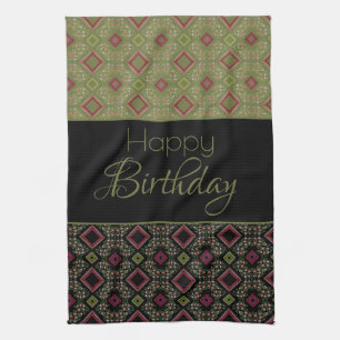 Black And Olive Green Kitchen Towel