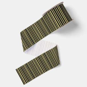 Black and Olive Lines Grosgrain Ribbon