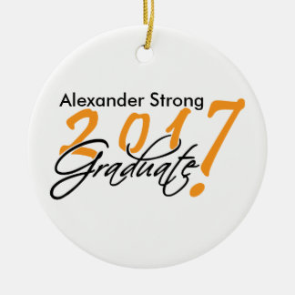 Black and Orange 2017 Graduation Ornament