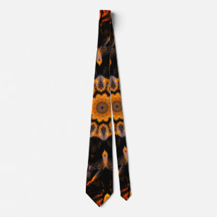 Black and Orange Abstract  Tie