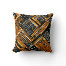 Black and orange African pattern