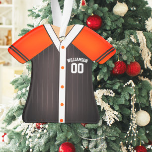 Black and Orange Baseball Jersey Ornament