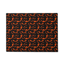 black and orange bats halloween pattern