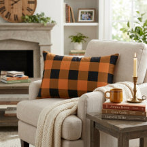 Black and Orange Buffalo Plaid Autumn Halloween