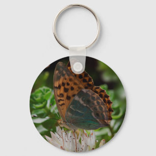 Black and Orange Butterfly with Spots. Keychain