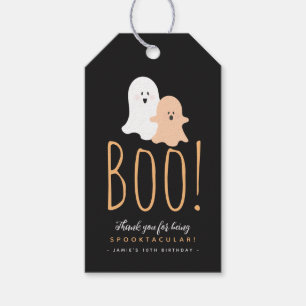Black and Orange Cute Boo! Ghosts Halloween Gift Tags