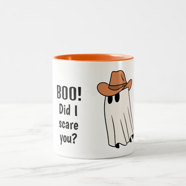 Black and Orange Cute Ghost Halloween Mug (Centre)