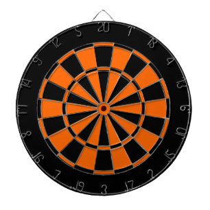 black and orange dartboard