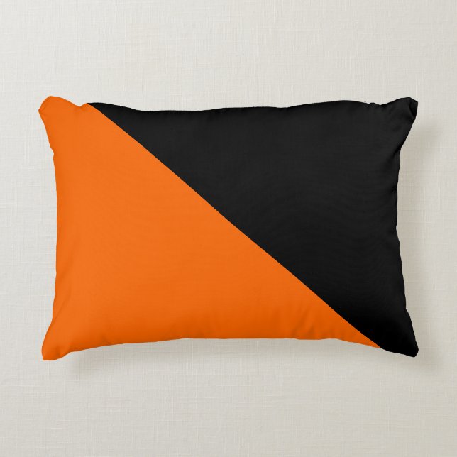 Black and Orange Decorative Pillow (Front)