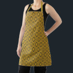 Black and orange dynamic geometric pattern apron<br><div class="desc">Geometric pattern with interlocking black diamond shapes on an orange background,  creating a bold,  rhythmic,  and visually balanced design.</div>
