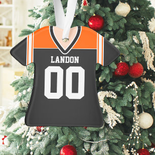 Black and Orange Football Jersey Ornament
