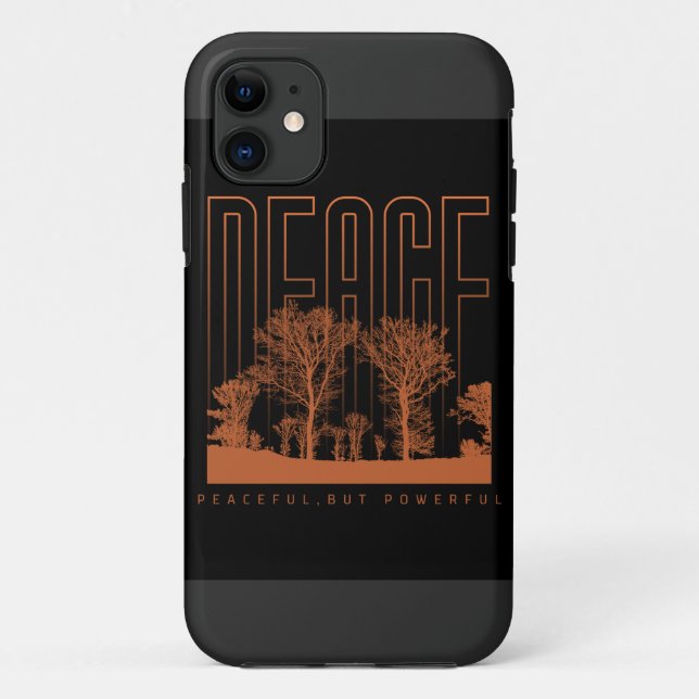 Black and Orange Futuristic Peace iPhone 11 Cases (Back)