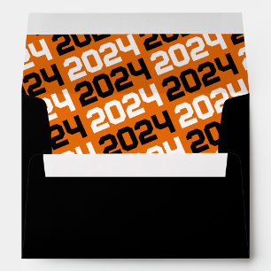 Black and Orange Graduation Envelopes