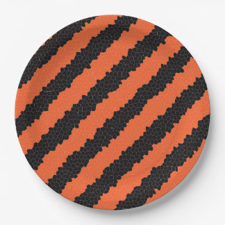 Black and Orange Halloween 9" Paper Plate