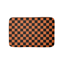 Black and Orange Halloween Chequerboard 