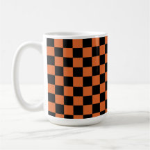Black and Orange Halloween Chequerboard 